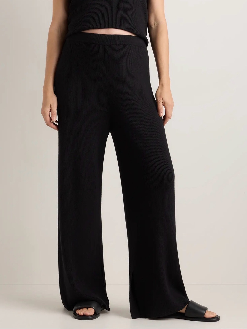 Quince Cotton Cashmere Maternity Wide Leg Pants Size Medium